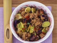 Hackfleischtopf mit Lauch und Auberginen Rezept