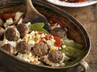 Hacksteaks auf Bohnenauflauf Rezept