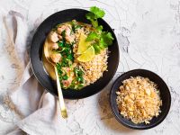 Hähnchen-Curry mit Spinat, Koriander und Mandel-Reis Rezept