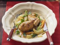 Hähnchen in Weißwein mit Kohlrabi und Karotten Rezept