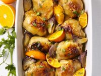 Hähnchen mit roten Zwiebeln und Orangen Rezept