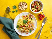 Hähnchenbrustfilet mit Paprika-Mango-Salsa und Hirse Rezept