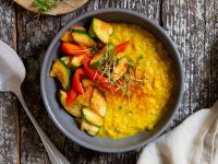 Haferbrei mit gegartem Gemüse Rezept