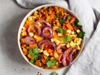 Herbstliche Bowl mit Kurkumadinkel Rezept