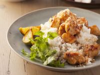 Hühnchenstreifen auf Kokosreis Rezept
