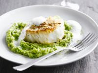 Kabeljau auf Brokkoli-Erbsen-Püree Rezept