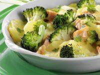 Kartoffel-Brokkoli-Gratin mit Räucherlachs Rezept