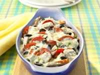 Kartoffelgratin mit Pute und Tomaten Rezept