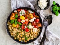 Kichererbsen-Reis zu Tomaten-Ragout und Burrata Rezept