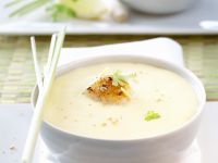 Kokosmilch-Kartoffel-Suppe mit gebratenen Garnelen Rezept