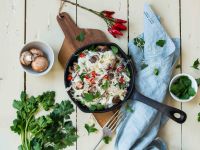 Konjak-Nudeln mit Mascarpone-Pilz-Sauce Rezept