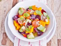 Kürbis-Rote-Bete-Salat mit Koriander Rezept