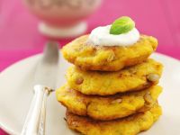 Kürbispuffer mit Joghurtcreme Rezept