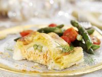 Lachs im Blätterteigmantel mit grünem Spargel Rezept