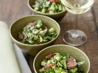 Linsen-Bohnen-Salat mit scharfer Wurst (Chorizo) Rezept