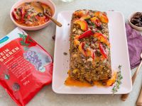 Linsenbraten mit Weinbeeren-Pflaumen-Sauce und Rotkohl