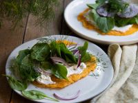 Linsenpfannkuchen mit Dill und Spinat Rezept