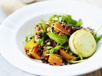 Linsensalat mit Kürbis und gebackenem Ziegenkäse Rezept