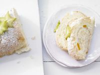 Mango-Papaya-Biskuitrolle Rezept