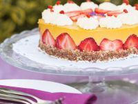 Mango-Sahne-Torte mit Erdbeeren (vegan) Rezept
