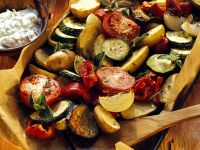Mediterranes Ofengemüse mit Kräuterquark Rezept