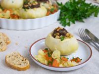 Mit Hackfleisch gefüllte Kohlrabi Rezept