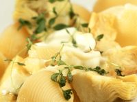 Nudeln mit Artischocken und Mozzarella Nudeln mit Artischocken und Mozzarella
