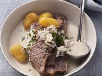 Ochsenbrust mit Meerrettich-Quitten-Soße Rezept