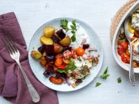 Ofengemüse mit Joghurt-Dip Rezept