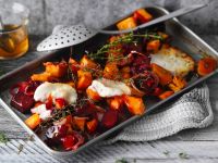 Ofenwurzelgemüse mit Ziegenkäse Rezept