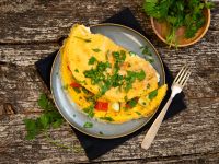 Omelett mit Pilzen und Gemüse Rezept