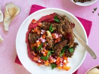 Panierte Pilze mit Dip und Aprikosen-Salsa