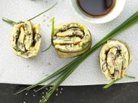 Pilz-Omelett-Röllchen Rezept