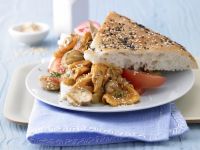 Pilz-Rührei auf Fladenbrot Rezept