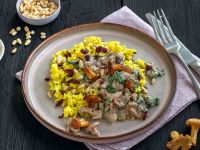 Cremiges Pilz-Spinat-Ragout an Basmati & Wildreis
