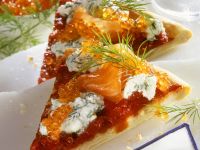 Pizza mit Räucherlachs Pizza mit Räucherlachs