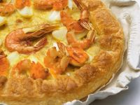 Quiche mit Kabeljau und Shrimps Quiche mit Kabeljau und Shrimps