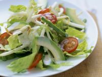 Romanasalat mit Avocado und Sprossen Rezept