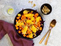 Rotkohlsalat mit Süßkartoffeln und Orange Rezept
