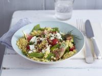 Salat mit Hirse, Schafskäse und Feigen Rezept