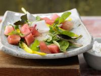 Salatschüssel mit Wassermelone Rezept