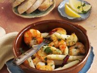 Scharfe Garnelen mit weißem Spargel Rezept