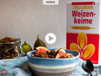 Schoko-Granola mit Walnüssen, Weizenkeimen und Feigen