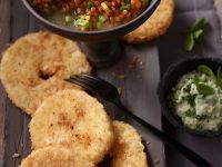 Sellerieschnitzel mit Minzequark und roten Linsen Rezept