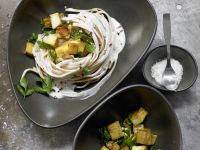 Spaghetti mit Kräuter-Sojacreme Rezept