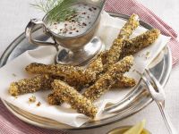 Spargel mit Sesampanade und Joghurtsoße Rezept