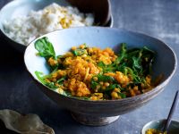 Spinat-Linsen-Dal mit Basmatireis Rezept
