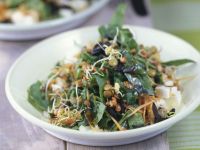 Spinatsalat mit Linsen und Schafskäse Rezept