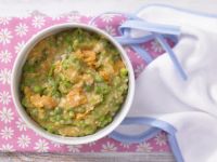 Süßkartoffelbrei mit Erbsen Rezept