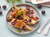 Überbackener Fenchel mit karamellisierten Weintrauben